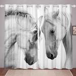 white horse couple blackout curtain horse blackout curtain horse curtains romantic decoration for home valentine blackout window curtains 100 polyester 41 7 107 9 0