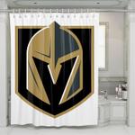 white logo vgk team nhl shower curtains 0