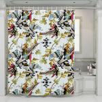 white mecha robot pattern shower curtains 0