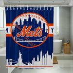 white shadow new york mets city shower curtains 0
