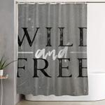 wild and free silver concrete shower curtain 0