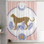 wild cheetah and the moon 2 shower curtain 0