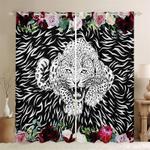 wild cheetah leopard pattern print all over blackout curtains house gift decor blackout window curtains 100 polyester 41 7 107 9 0