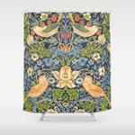william morris strawberry thief restored shower curtain 0