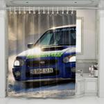 winter seasn still car racing rally shower curtains 0