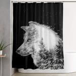 winter wolf shower curtain 0