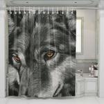 wolf detail art shower curtains 0