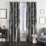 wolf detail art window curtains 0