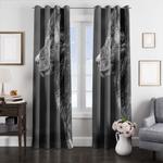wolf monochrome window curtains 0