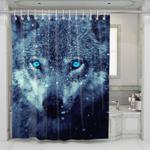 wolf on a cold shower curtains 0