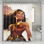 wonder woman digital painting shower curtains 0