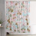wonky watercolor sea foam glitter mermaid scales shower curtain 0