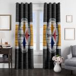 wood pittsburgh steelers team logo window curtain 0