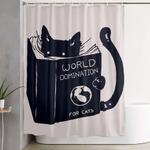 world domination for cats shower curtain 0