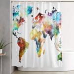 world map shower curtain 0