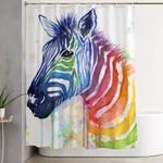 zebra watercolor rainbow animal painting ode to fruit stripes shower curtain 0