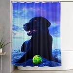 ziggy black labrador shower curtain 0