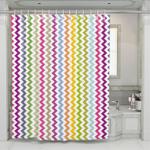 zigzag colorful straight lines shower curtains 0