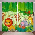 zoo animals blackout curtains cartoon animals window curtains wild life curtains decoration for kids room blackout window curtains 100 polyester 41 7 107 9 0