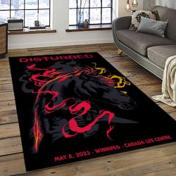Disturbed Band Rectangle Area Rug For Living Room Home Room Decor Gift For Friends And Family DST22
