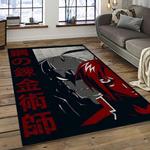 fullmetal alchemist brotherhood anime manga cartoon logo carpet rectangle area rug for living room home room decor gift for fans dark room fab10