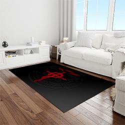fullmetal alchemist brotherhood anime manga cartoon logo carpet rectangle area rug for living room home room decor gift for fans light room fab26