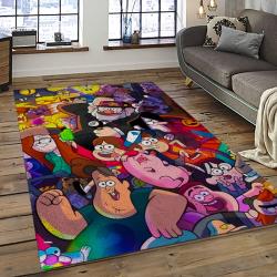 Gravity Fall Disney Series Cartoon Character Carpet Rectangle Area Rug For Living Room Home Room Decor Gift For Fans GVF21