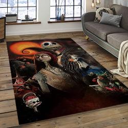 Jack Skellington And Sally Movie Carpet Rectangle Area Rug For Living Room Home Room Decor Gift For Friends JSAS34