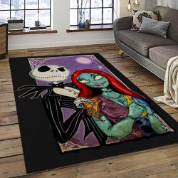 Jack Skellington And Sally Movie Carpet Rectangle Area Rug For Living Room Home Room Decor Gift For Friends JSAS36