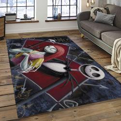 Jack Skellington And Sally Movie Carpet Rectangle Area Rug For Living Room Home Room Decor Gift For Friends JSAS40
