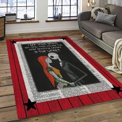 Jack Skellington And Sally Movie Carpet Rectangle Area Rug For Living Room Home Room Decor Gift For Friends JSAS41
