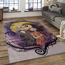 Jack Skellington And Sally Movie Carpet Rectangle Area Rug For Living Room Home Room Decor Gift For Friends JSAS46
