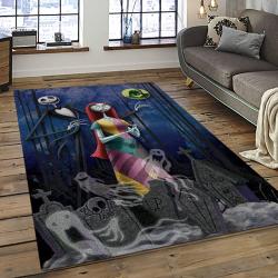 Jack Skellington And Sally Movie Carpet Rectangle Area Rug For Living Room Home Room Decor Gift For Friends JSAS47