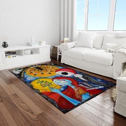 jack skellington and sally movie carpet rectangle area rug for living room home room decor gift for friends light room jsas3