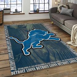 NFL Detroit Lion Football Sport Team Logo Carpet Rectangle Area Rug For Living Room Home Room Decor Gift For Fans DLO17
