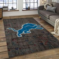 NFL Detroit Lion Football Sport Team Logo Carpet Rectangle Area Rug For Living Room Home Room Decor Gift For Fans DLO20