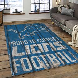 NFL Detroit Lion Football Sport Team Logo Carpet Rectangle Area Rug For Living Room Home Room Decor Gift For Fans DLO21