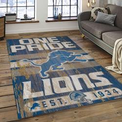 NFL Detroit Lion Football Sport Team Logo Carpet Rectangle Area Rug For Living Room Home Room Decor Gift For Fans DLO22