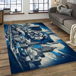 NFL Detroit Lion Football Sport Team Logo Carpet Rectangle Area Rug For Living Room Home Room Decor Gift For Fans DLO25