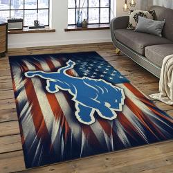 NFL Detroit Lion Football Sport Team Logo Carpet Rectangle Area Rug For Living Room Home Room Decor Gift For Fans DLO29