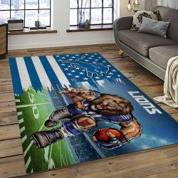NFL Detroit Lion Football Sport Team Logo Carpet Rectangle Area Rug For Living Room Home Room Decor Gift For Fans DLO3