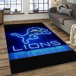 NFL Detroit Lion Football Sport Team Logo Carpet Rectangle Area Rug For Living Room Home Room Decor Gift For Fans DLO33