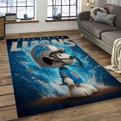 NFL Detroit Lion Football Sport Team Logo Carpet Rectangle Area Rug For Living Room Home Room Decor Gift For Fans DLO37