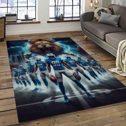 NFL Detroit Lion Football Sport Team Logo Carpet Rectangle Area Rug For Living Room Home Room Decor Gift For Fans DLO38