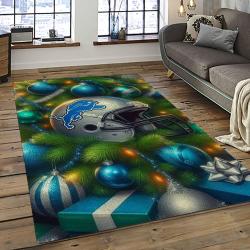 NFL Detroit Lion Football Sport Team Logo Carpet Rectangle Area Rug For Living Room Home Room Decor Gift For Fans DLO41