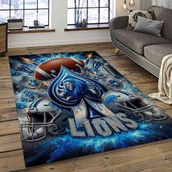 NFL Detroit Lion Football Sport Team Logo Carpet Rectangle Area Rug For Living Room Home Room Decor Gift For Fans DLO56