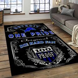 NFL Detroit Lion Football Sport Team Logo Carpet Rectangle Area Rug For Living Room Home Room Decor Gift For Fans DLO64