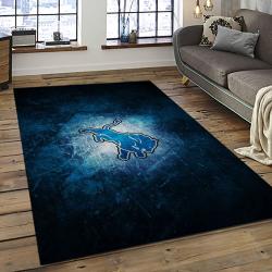 NFL Detroit Lion Football Sport Team Logo Carpet Rectangle Area Rug For Living Room Home Room Decor Gift For Fans DLO71