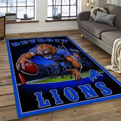 NFL Detroit Lion Football Sport Team Logo Carpet Rectangle Area Rug For Living Room Home Room Decor Gift For Fans DLO73