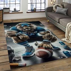 NFL Detroit Lion Football Sport Team Logo Carpet Rectangle Area Rug For Living Room Home Room Decor Gift For Fans DLO77